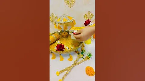 Haldi Platter #weddingvibes #decoration #haldi#diy#haldiceremony# sticks#wedding#decor #handmade#yt
