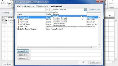 Outlook 2010 Send a Meeting Request to Resources