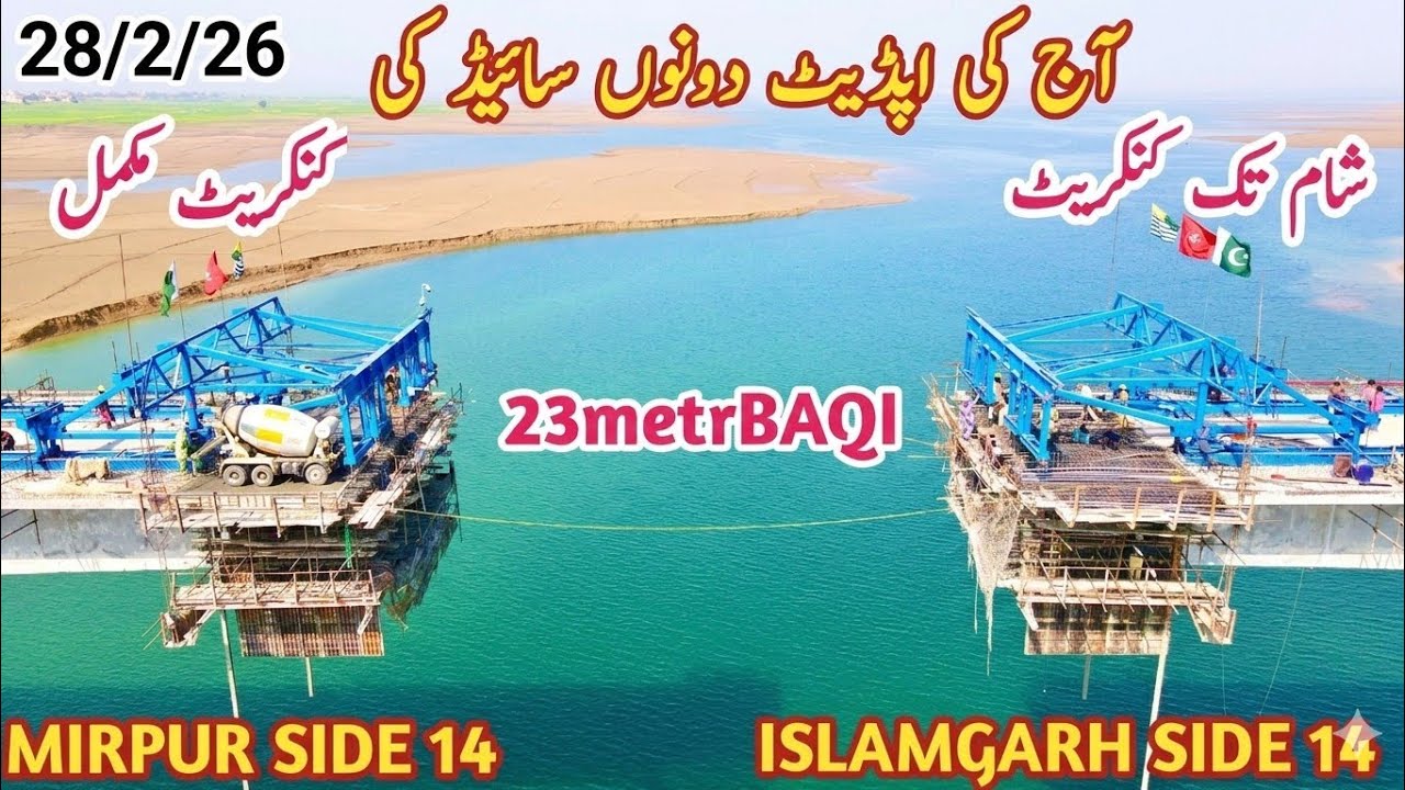 Rattoha Haryam Bridge Update Today | Mirpur Side Concrete Completed | Islamgarh Side Evening Work |