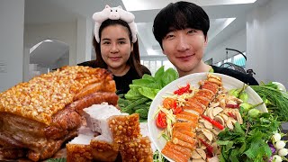 [20] ตำไทย VS ตำเส้นเล็ก หมูกรอบฉ่ำพร้อมผักแบบจุกๆ 🥬 : โอปป้า เป็น อัปป้า