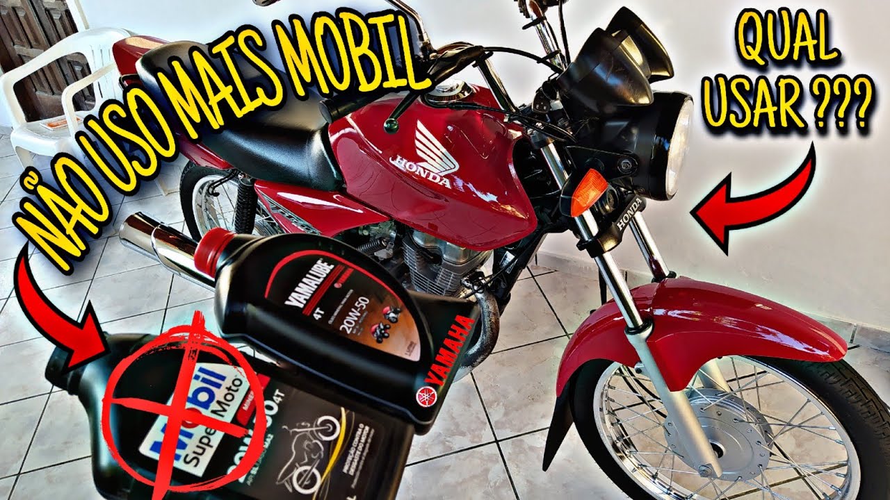 ÓLEO YAMALUBE 20W 50 MINERAL NA TITAN 150 CARBURADA - ÓLEO MOBIL- TROCA ...