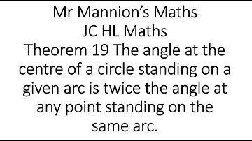 Junior Certificate Maths Higher Level Theorem 19 Proof