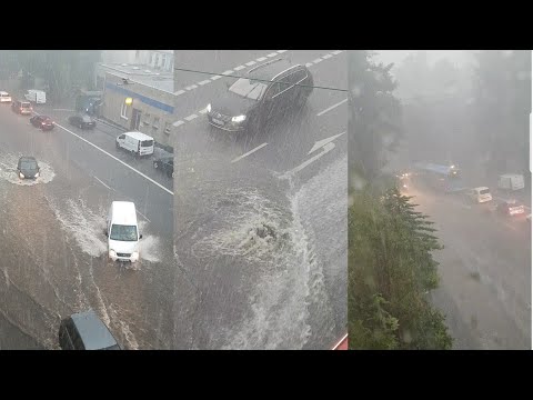 Ein Unfall & Regen und Hagel - in Wuppertal am 29.5.2018