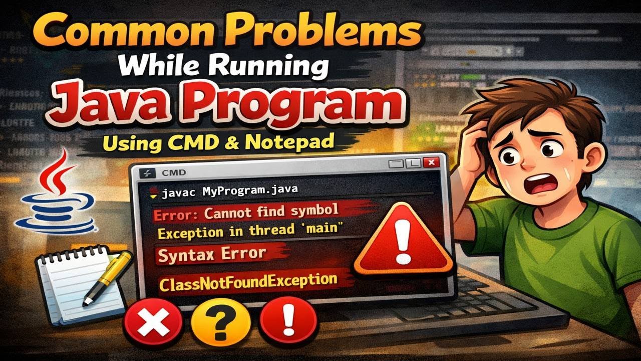 How to Run Java Program Using CMD & Notepad | Common Errors Explained ...