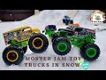 MOSTER JAM TOY TRUCKS IN SNOW | KIDZ ZONE | FUN AND EDUCATIONAL VIDEOS FOR KIDS.