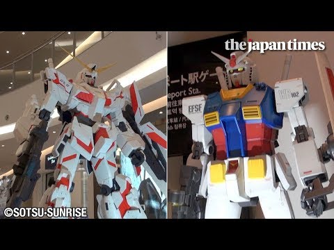 Gundam docks at Tokyo Japan