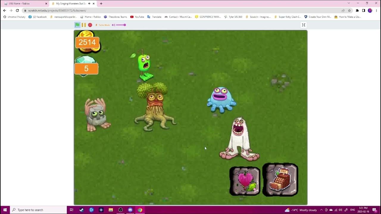 My singing monsters but I made it on scratch YouTube
