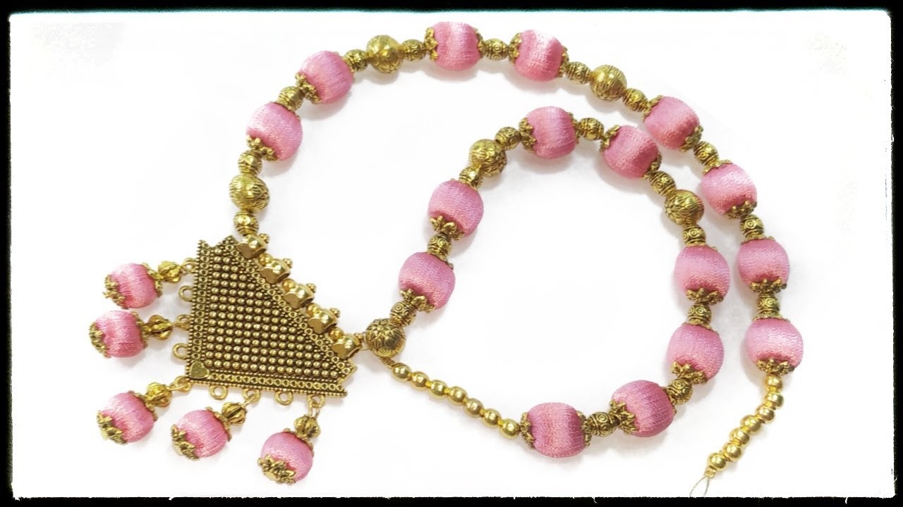 Silk thread chain Silk thread necklace making silk thread necklace SuhithArtsandCrafts