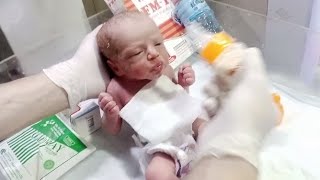 Cute Baby First Bottle Feeding In Nicu Nicu Baby Care