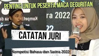 TIPS JUARA MACA GEGURITAN, SIMAK CATATAN JURI GEGURITAN SD TINGKAT PROPINSI DIY