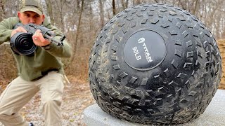 Celebrity Full Auto AK-47 vs Slam Ball (90 lbs!!!) (Full Auto Friday) Wealth