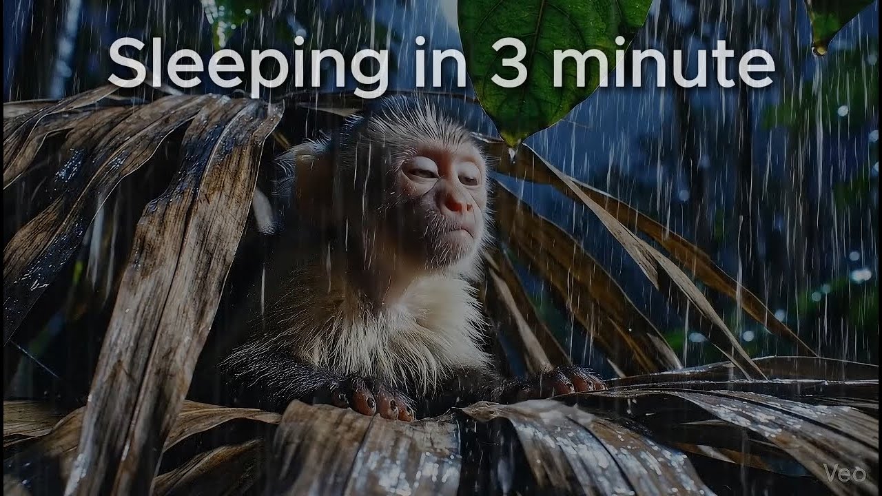 Deep sleep only 5 Mn instantly Midnight Rain in the Rainforest • Relaxing Piano & Heavy Rain ASMR !