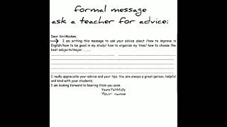 How to write a formal letter #ask a teacher for advice