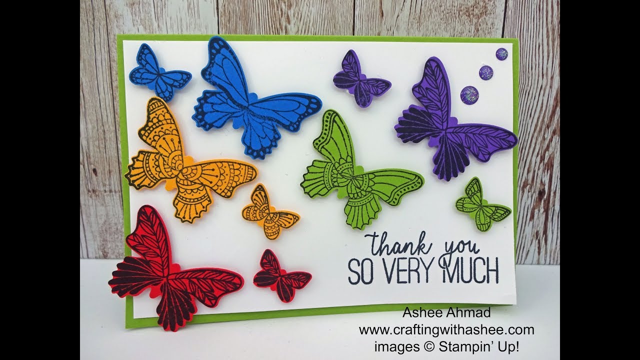 Rainbow of Butterflies - Thank you Card - Butterfly Gala - Stampin' Up ...