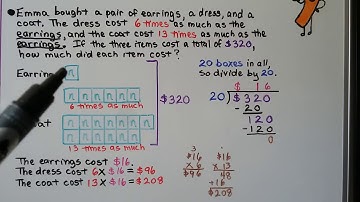 5th Grade Math 2.9, Word Problem Solving, Division Using Bar Models