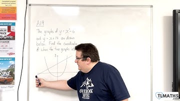 GCSE Maths: A19h-14 Finding the Intersection of a Linear & a Quadratic Example 1