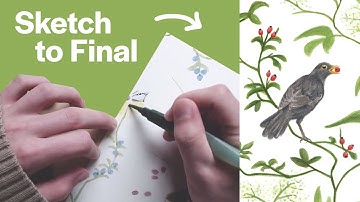 Creating a Repeating Pattern | Watercolours & Pencils