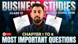 Business Studies Important Questions Chapter 1 to 8 | Target Boards 2026 | Class 12th | Rajat Arora