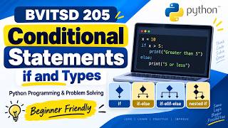 Information 6  BVITSD 205 Python Unit 2 Part 5 | Conditional Statements | if, if-else, if-elif-else, Nested if Guide