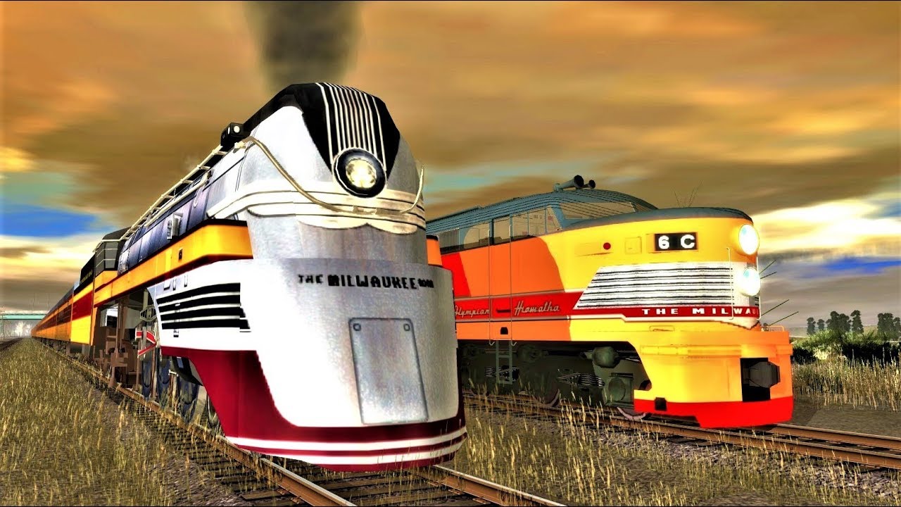 Steam vs Diesel] Milwaukee Road Class F-7 vs FM Erie-Built - Trainz 