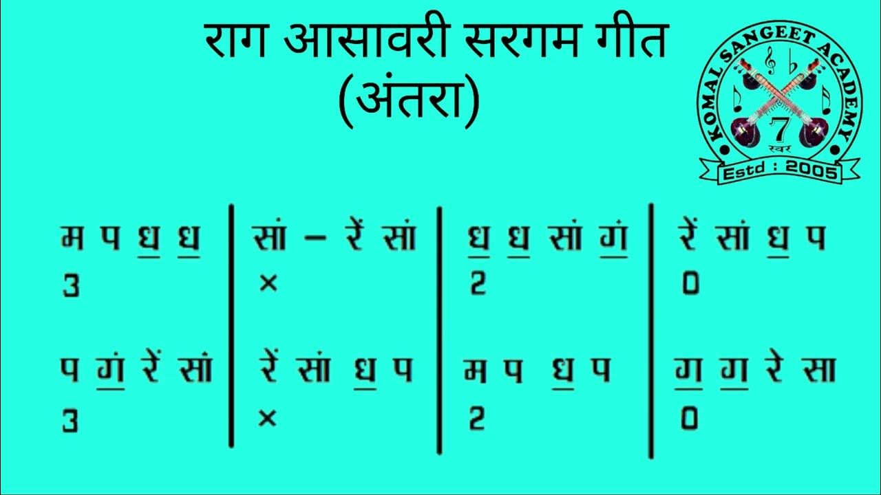 RAAG AASAWARI / SARGAMGEET/ SCALE C / TABLA & TANPURA / YouTube