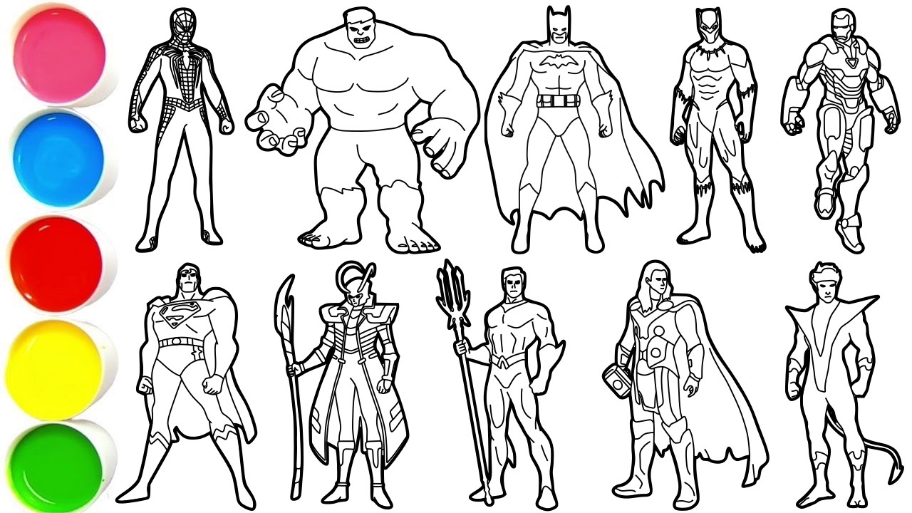 How to Draw Ten Legendary Superheroes in Minutes - Spider-Man, Hulk, Batman, Black Panther, Iron Man