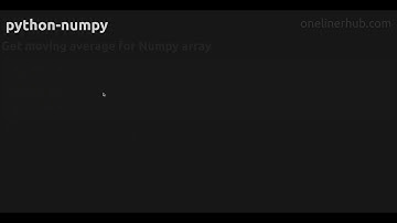 Get moving average for Numpy array