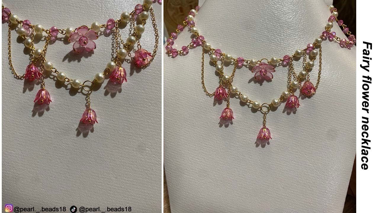 How to make fairy flower necklace 🌸🧚🏻‍♀️♥️