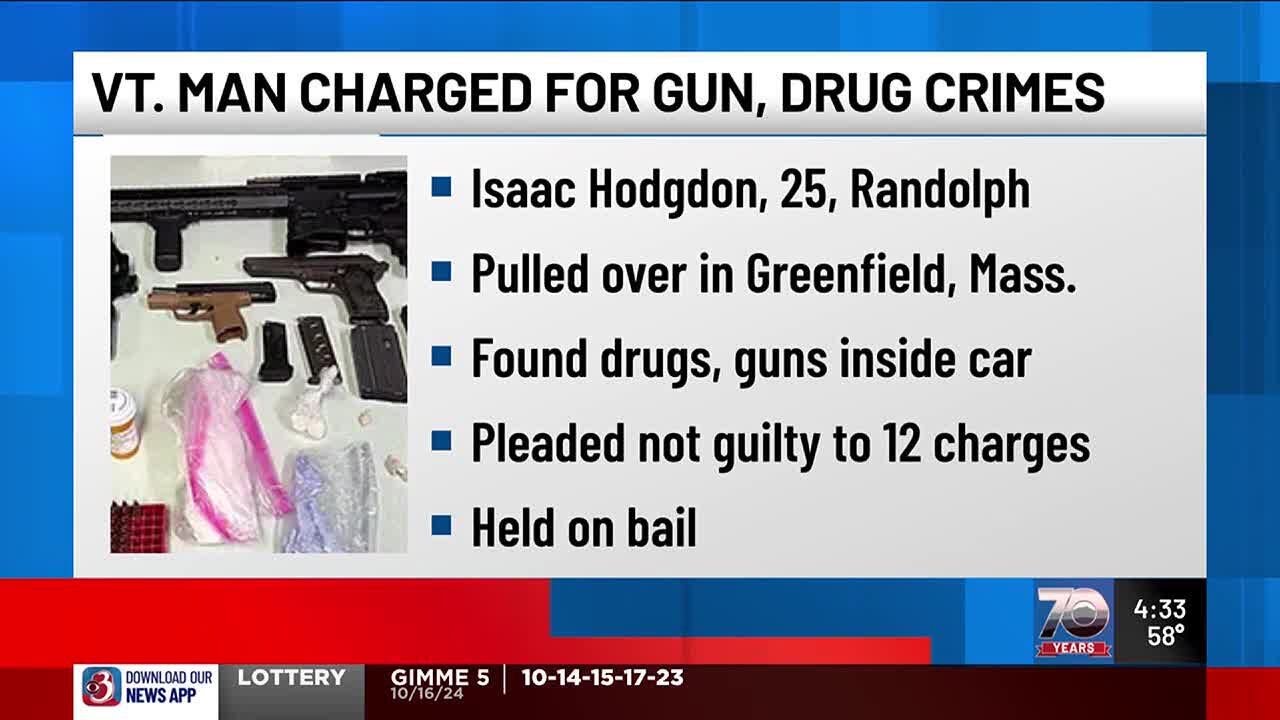 Vt. man arrested on gun, drug charges after Mass. traffic stop - YouTube