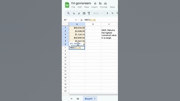 How to Use MAX Function in Google Sheets