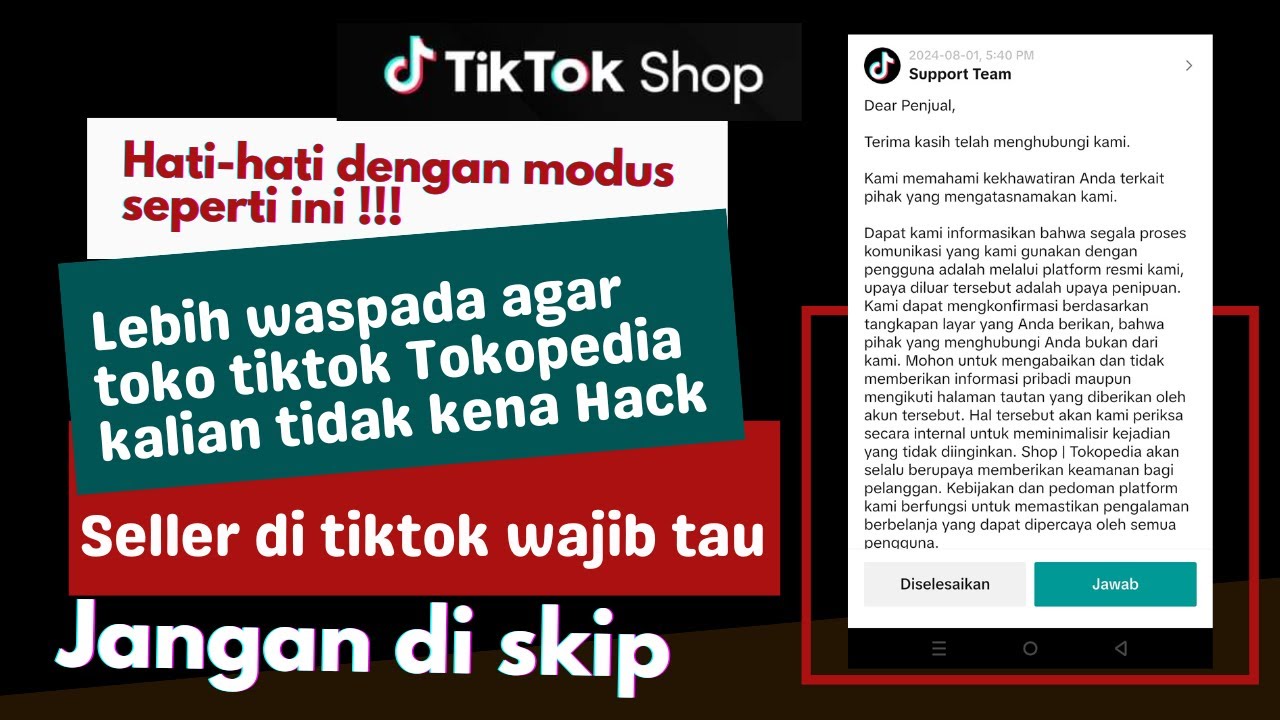 Modus penipuan terbaru di tiktok shop untuk meretas toko kita, sebagai ...
