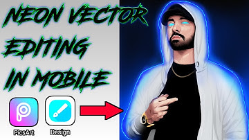 Neon Vector Art Editing In Mobile Infinite Design Speed Art Tutorial || Eminem Vector Art