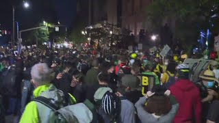 Night 57: Thousands gather outside courthouse, Justice Center