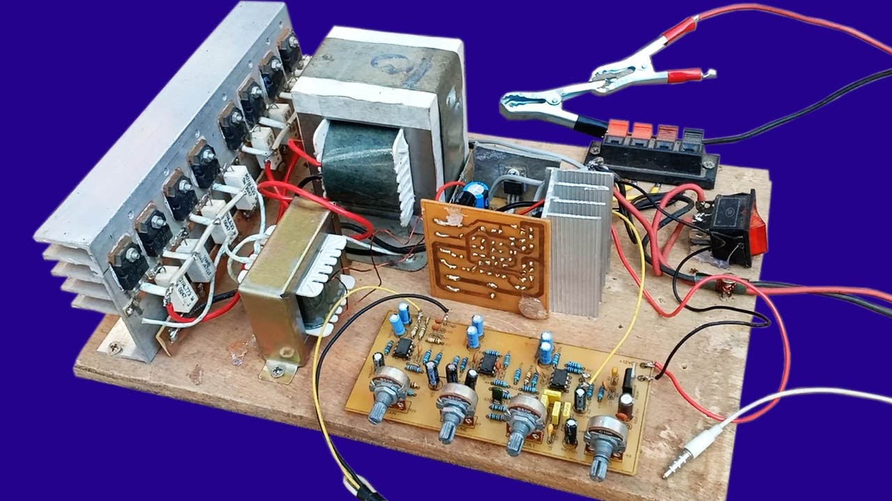 How to make 12VDC push pull amplifier circuit at home - YouTube