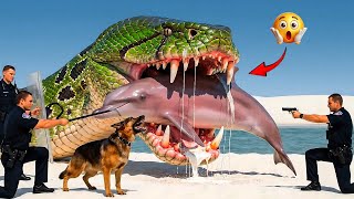Animal rescue: Brave Rescue Team Fights Giant Python To Save Poor Pink Dolphin