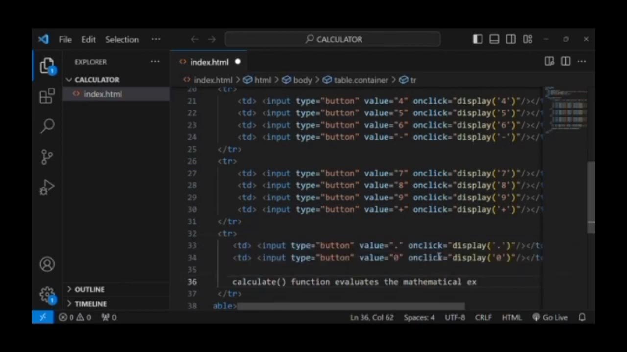 kalkulator sederhana menggunakan HTML, CSS dan JS - YouTube