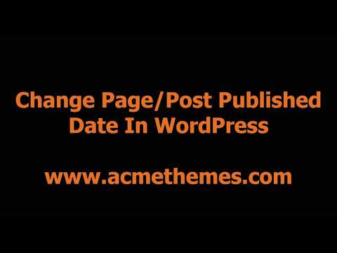 Change The Post Publish Date On WordPress