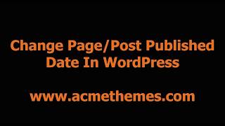 Change The Post Publish Date On WordPress