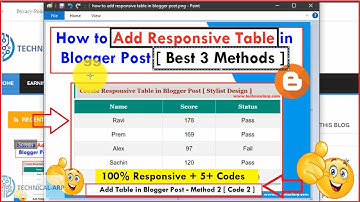 How to Create Responsive Table in Blogger Post with HTML CSS | Blogger Me Table Kaise Banaye?