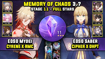 E0 Mydei Carry W/ Cyrene & E0 Saber Carry (3 Stars) Memory Of Chaos 11 Honkai Star Rail 3.7