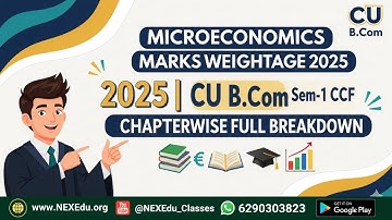 Microeconomics Marks Weightage 2025 📖 | CU B.Com Sem-1 CCF | Chapterwise Full Breakdown