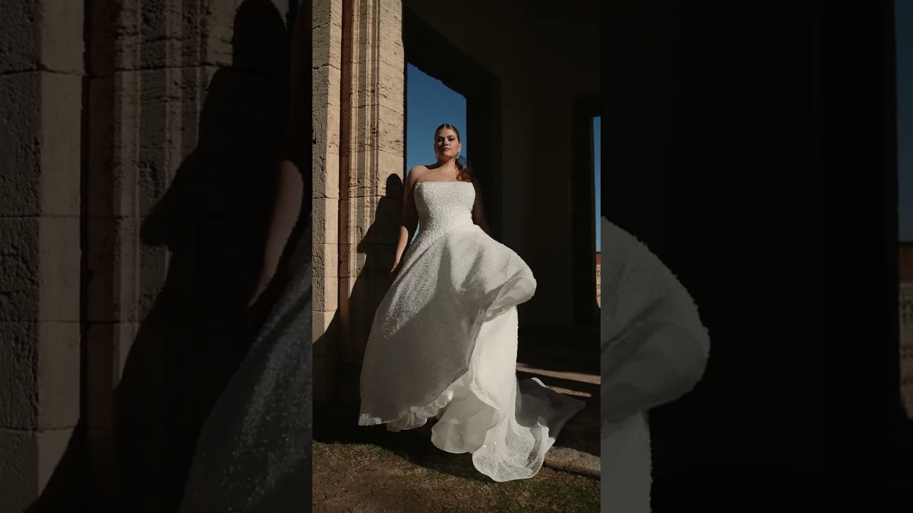 Monile フード付きベスト 　後ろチュールとバルーン　モニーレ　ダブルジップ Hilani Wedding Dress - 63120 – Veni Infantino