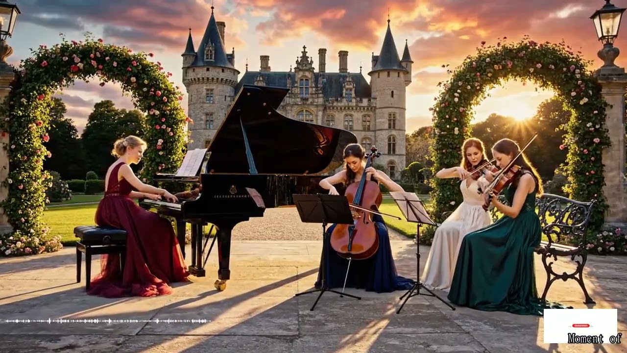 Remolinos De Piano Y Cuerdas Danzan En La Noche Para Un Café De Silencio Y Meditación Profunda