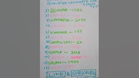 Joa(IT)-817 District wise qualified student for typing/skill test
