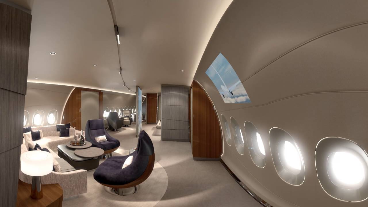 VR 360° LHT Airbus A350 VIP - YouTube