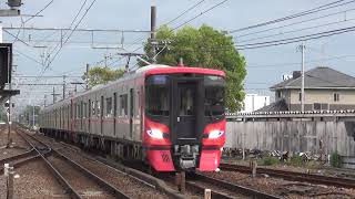 「9100系+9500系(貫通+非貫通)」9100系9127F+9500系9503F 名鉄名古屋本線 国府駅 到着