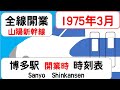 【祝50周年】1975年3月　博多駅　山陽新幹線 JAPAN HAKATA station; SANYO SHINKANSEN time table 1975