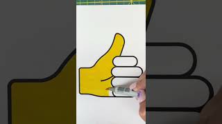Emoji Thumbs Up Yellow Coloring Short | Rainbow Splash