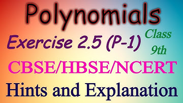 Class 9| Polynomials| Exercise 2.5 (P-1)| Q1-Q4| Lecture-11| Ramanujan Classes| Mr. Vikash Gupta|