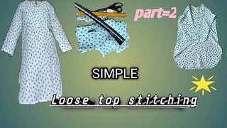 Very easy top stitching/loose top/for beginners